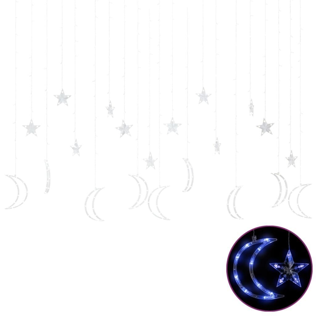 vidaXL Tähti ja kuu keijuvalot kaukosäädin 345xLED sininen hinta ja tiedot | Jouluvalot | hobbyhall.fi