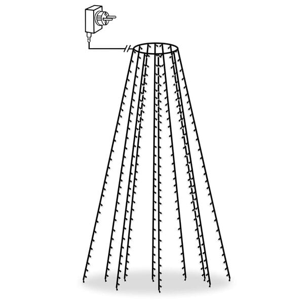 vidaXL Joulukuusen valoverkko 250 LED-valoa kylmä valkoinen 250 cm