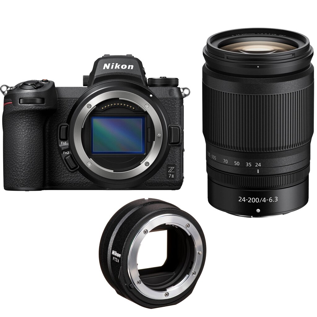 Nikon Z 7II + Nikkor Z 24-200mm f/4-6.3 VR + FTZ II Mount adapter hinta ja tiedot | Kamerat | hobbyhall.fi