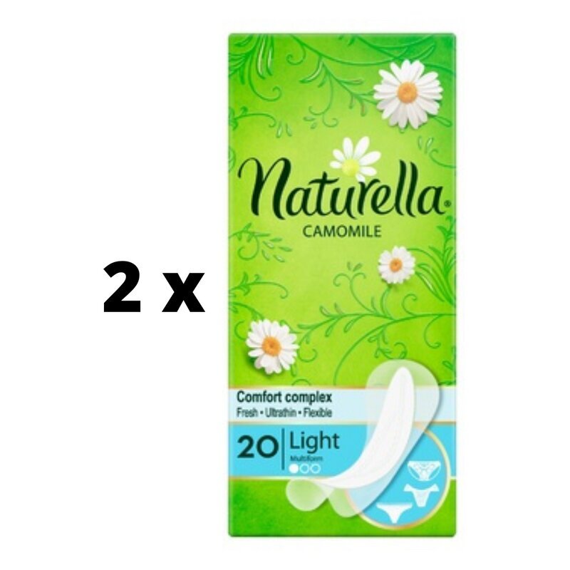 Hygieniatyynyt Naturella Light Camomile, 20 kpl. x 2 pakkaus paketti hinta ja tiedot | Tamponit ja terveyssiteet | hobbyhall.fi