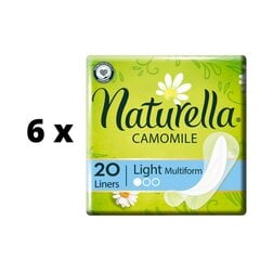 Pikkuhousunsuoja Naturella Light Camomile Multiform, 20 kpl x 6 kpl paketti hinta ja tiedot | Tamponit ja terveyssiteet | hobbyhall.fi