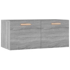 vidaXL Seinäkaappi harmaa Sonoma 80x35x36,5 cm tekninen puu hinta ja tiedot | Olohuoneen kaapit ja lipastot | hobbyhall.fi