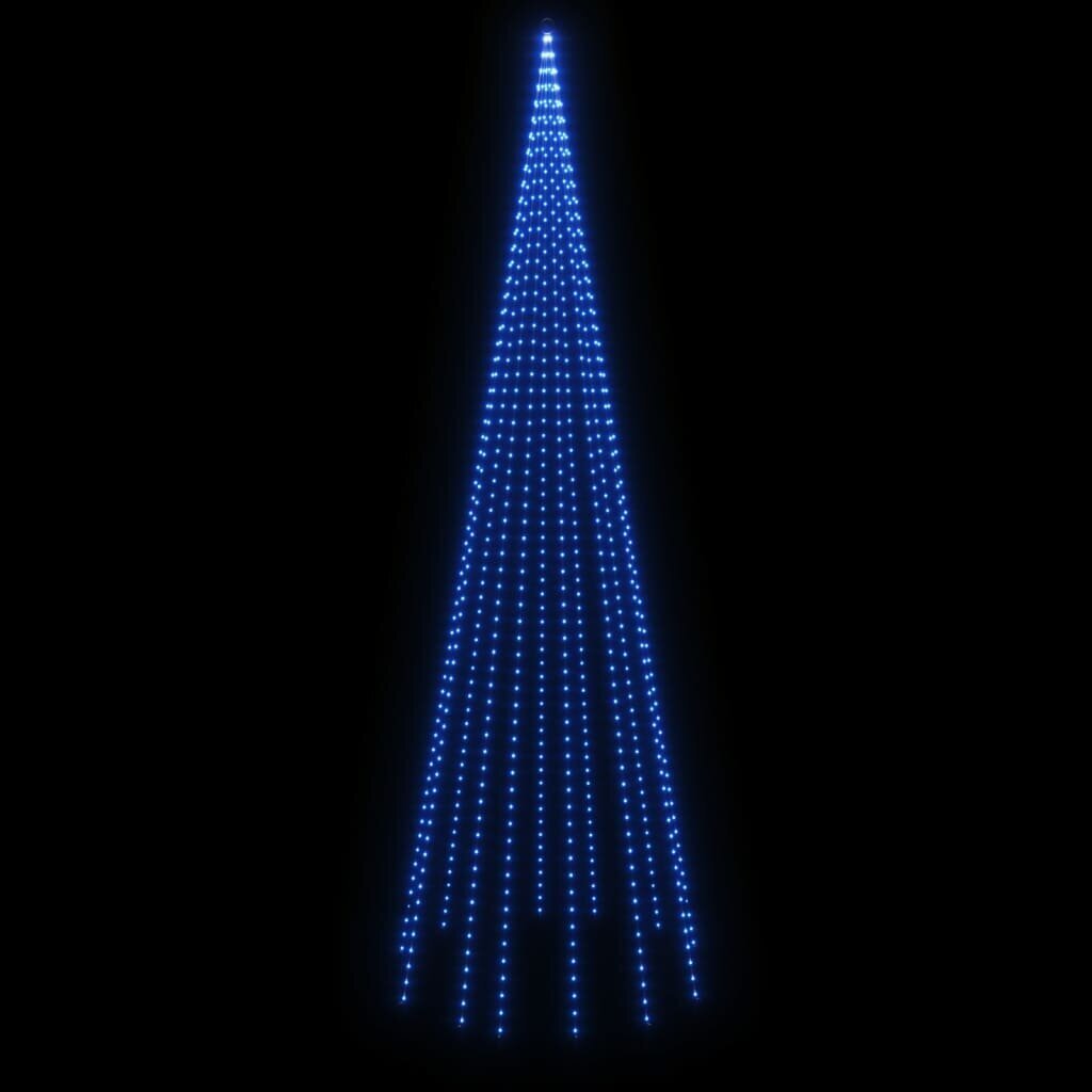 vidaXL Joulukuusi lipputankoon 732 sinistä LED-valoa 500 cm hinta ja tiedot | Jouluvalot | hobbyhall.fi