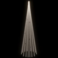 vidaXL Joulukuusi lipputankoon 1134 kylmän valkoista LED-valoa 800 cm hinta ja tiedot | Jouluvalot | hobbyhall.fi