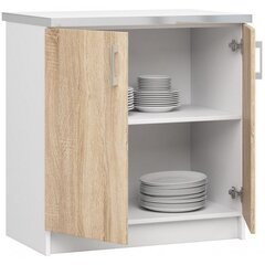 NORE Lima S80 keittiökaappi, valkoinen / tammi hinta ja tiedot | Keittiön kaapit | hobbyhall.fi