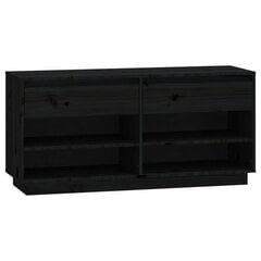 vidaXL Kenkäkaappi musta 110x34x52 cm täysi mänty hinta ja tiedot | Kenkäkaapit ja -hyllyt | hobbyhall.fi