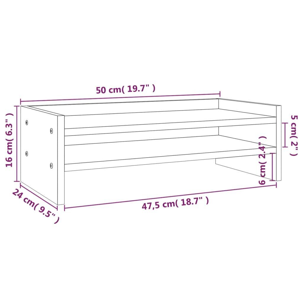 vidaXL Näyttökoroke hunajanruskea 50x24x16 cm täysi mänty hinta ja tiedot | Näyttötelineet | hobbyhall.fi