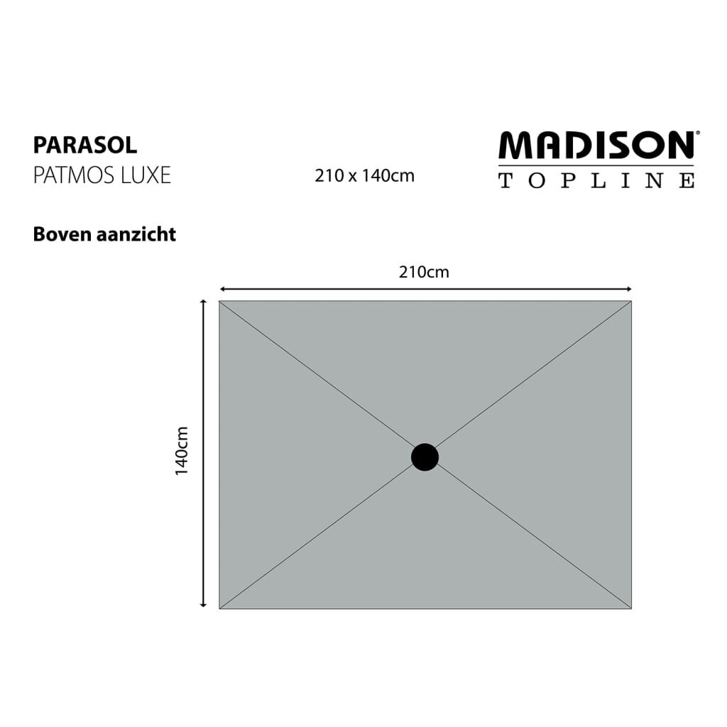 Madison Päivänvarjo Patmos Luxe suorakaide 210x140 cm harmaanruskea hinta ja tiedot | Aurinkovarjot ja markiisit | hobbyhall.fi