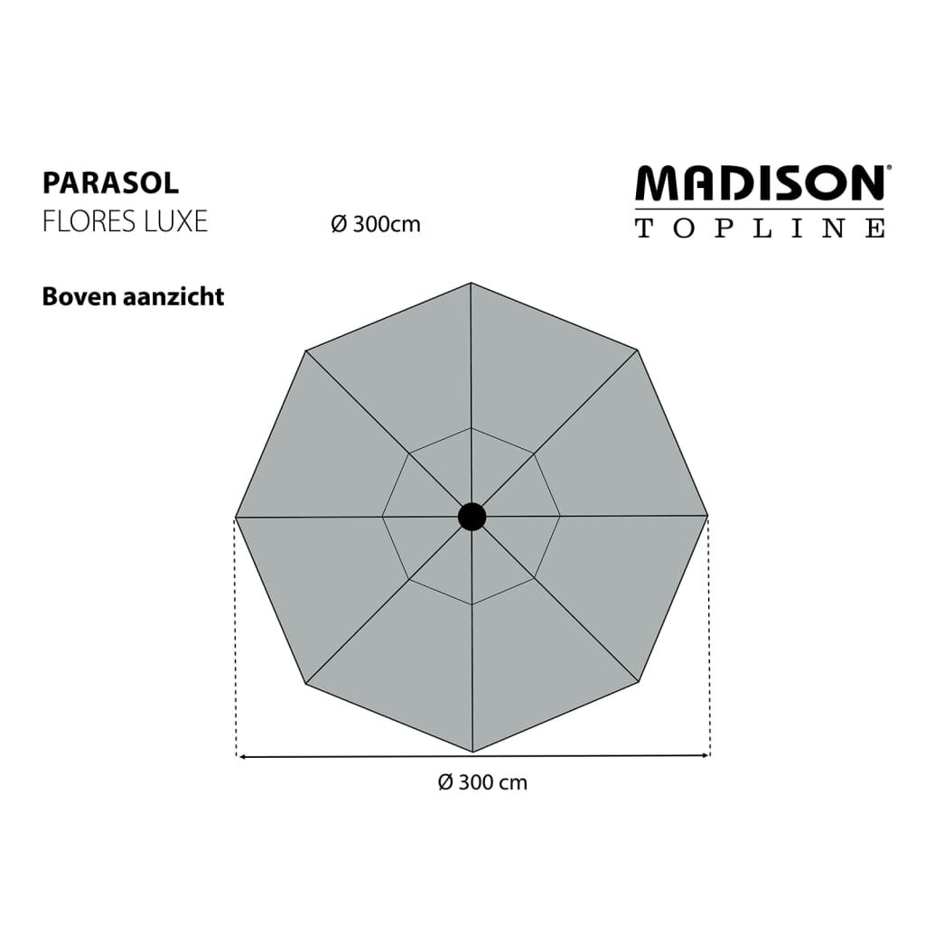 Madison Päivänvarjo Flores Luxe 300 cm pyöreä tiilenpunainen hinta ja tiedot | Aurinkovarjot ja markiisit | hobbyhall.fi