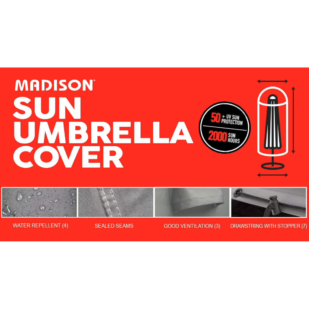Madison Suojus seisovalle aurinkovarjolle 55x250 cm harmaa hinta ja tiedot | Aurinkovarjot ja markiisit | hobbyhall.fi