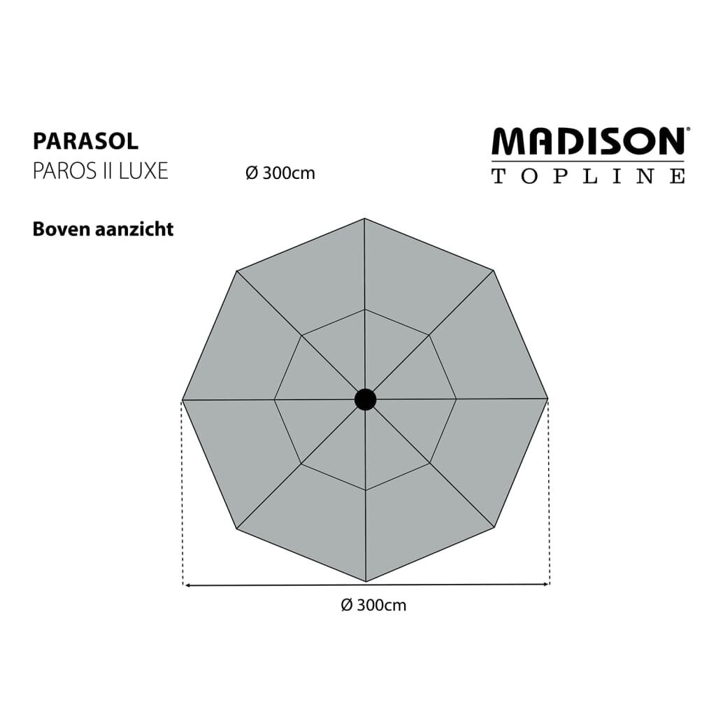 Madison Päivänvarjo Paros II Luxe 300 cm safiirinsininen hinta ja tiedot | Aurinkovarjot ja markiisit | hobbyhall.fi