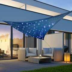 HI Aurinkopurje 100 LED-valolla sininen 3,6x3,6x3,6 m hinta ja tiedot | Aurinkovarjot ja markiisit | hobbyhall.fi