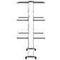 vidaXL 3-kerroksinen Pyykinkuivausteline pyörillä hopea 60x70x129 cm hinta ja tiedot | Kuivaustelineet ja tarvikkeet | hobbyhall.fi