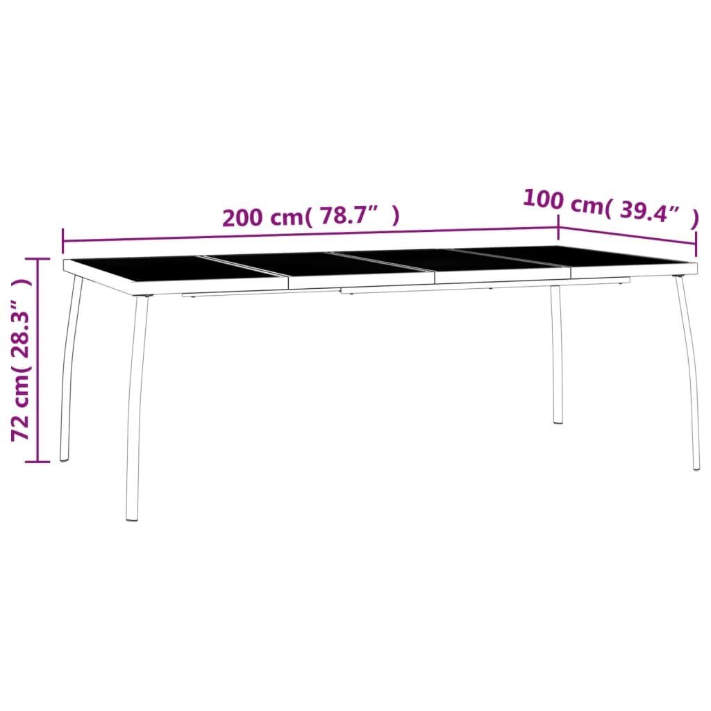 vidaXL 7-osainen Ulkoruokailuryhmä antrasiitti teräs hinta ja tiedot | Puutarhakalusteet | hobbyhall.fi