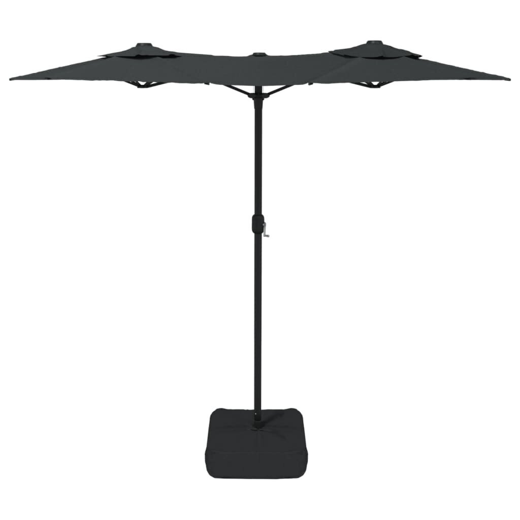 vidaXL Kaksipäinen aurinkovarjo LED-valot antrasiitti 316x240 cm hinta ja tiedot | Aurinkovarjot ja markiisit | hobbyhall.fi