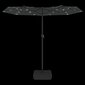 vidaXL Kaksipäinen aurinkovarjo LED-valot antrasiitti 316x240 cm hinta ja tiedot | Aurinkovarjot ja markiisit | hobbyhall.fi