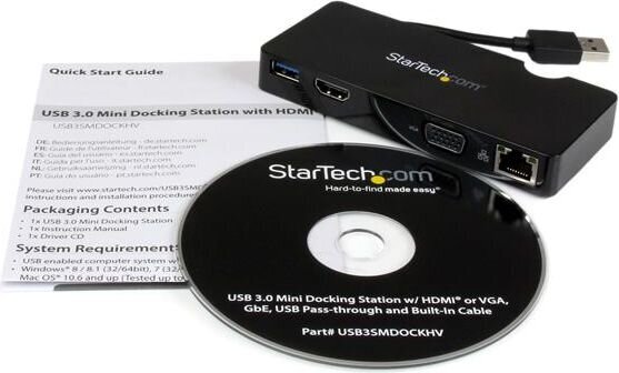 StarTech USB3SMDOCKHV hinta ja tiedot | Adapterit | hobbyhall.fi