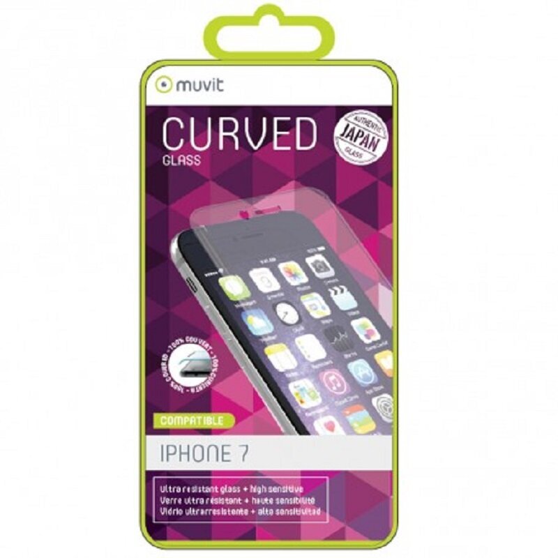 Apple iPhone 7Plus Curved screen Glass By Muvit tr. hinta ja tiedot | Näytönsuojakalvot ja -lasit | hobbyhall.fi