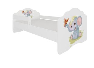 Lasten sänky irrotettavalla suojalla ADRK Furniture Casimo Elephant, 80x160 cm hinta ja tiedot | Lastensängyt | hobbyhall.fi