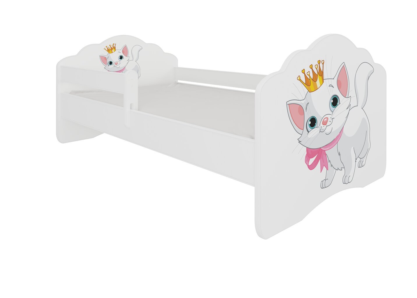 Lasten sänky irrotettavalla suojalla ADRK Furniture Casimo Cat, 80x160 cm hinta ja tiedot | Lastensängyt | hobbyhall.fi