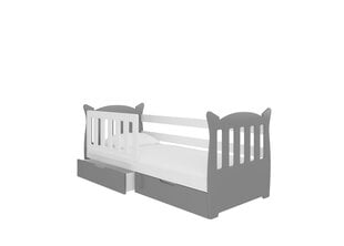 Lasten sänky Lena, 160x75 cm, harmaa/valkoinen hinta ja tiedot | Lastensängyt | hobbyhall.fi