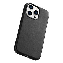 iCarer Leather iPhone 14 Pro Max Black (WMI14220708-BK) (MagSafe Compatible) hinta ja tiedot | Puhelimen kuoret ja kotelot | hobbyhall.fi