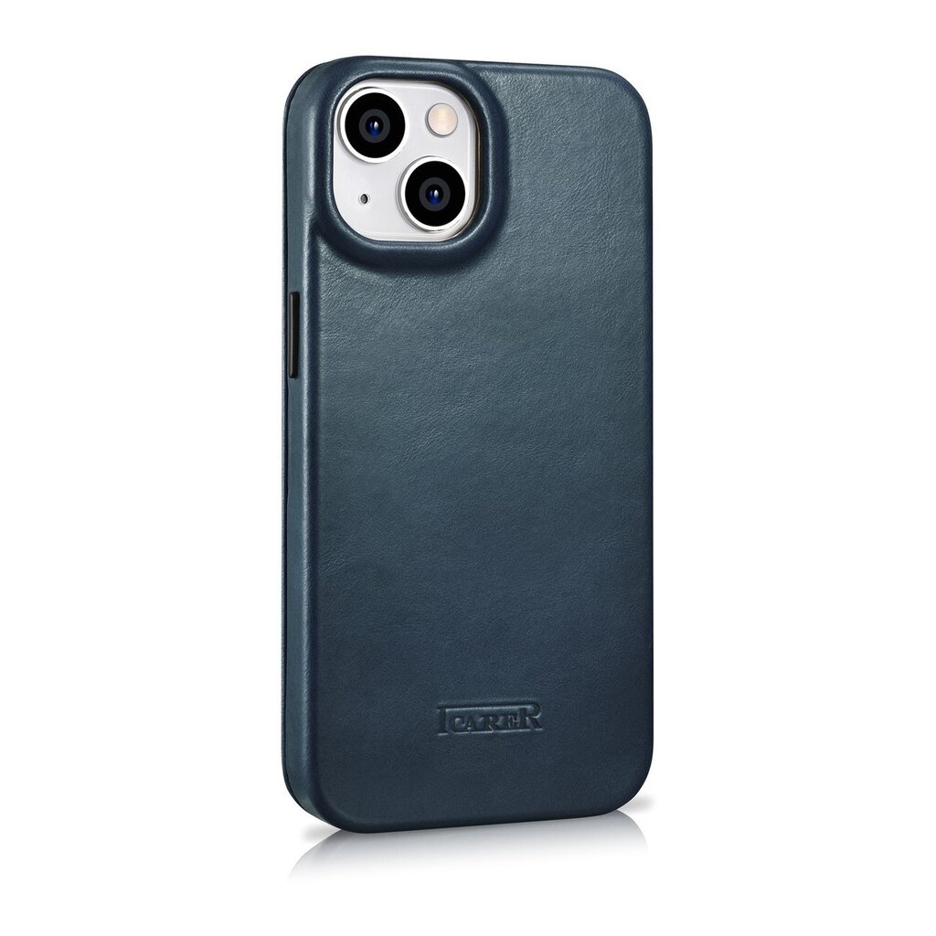 iCarer Leather iPhone 14 Flip Magnetic MagSafe Blue (AKI14220705-BU) hinta ja tiedot | Puhelimen kuoret ja kotelot | hobbyhall.fi