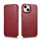 iCarer Leather iPhone 14 Flip Magnetic MagSafe Red (AKI14220705-RD) hinta ja tiedot | Puhelimen kuoret ja kotelot | hobbyhall.fi