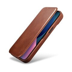 iCarer Leather iPhone 14 Plus magnetic flip MagSafe brown (AKI14220707-BN) hinta ja tiedot | Puhelimen kuoret ja kotelot | hobbyhall.fi