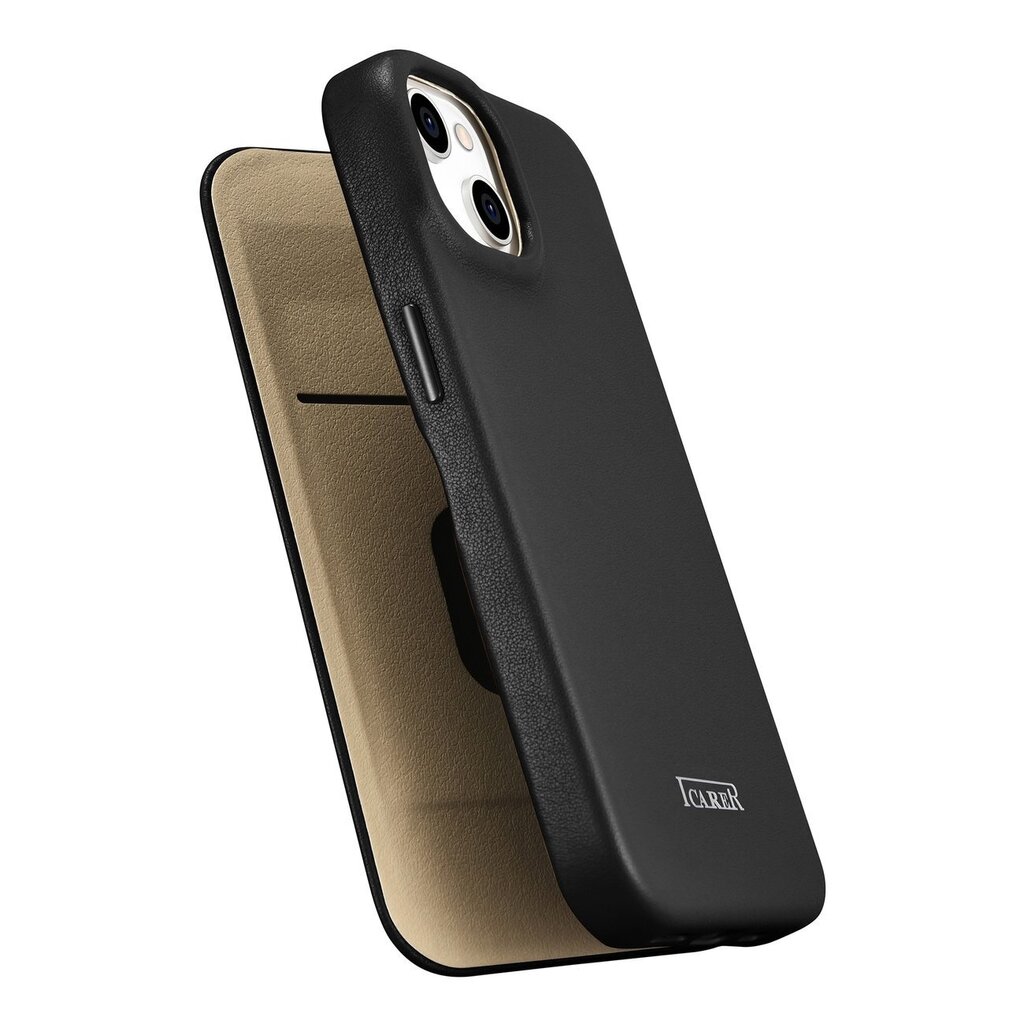 iCarer Leather iPhone 14 Plus Flip Magnetic MagSafe Black (WMI14220715-BK) hinta ja tiedot | Puhelimen kuoret ja kotelot | hobbyhall.fi
