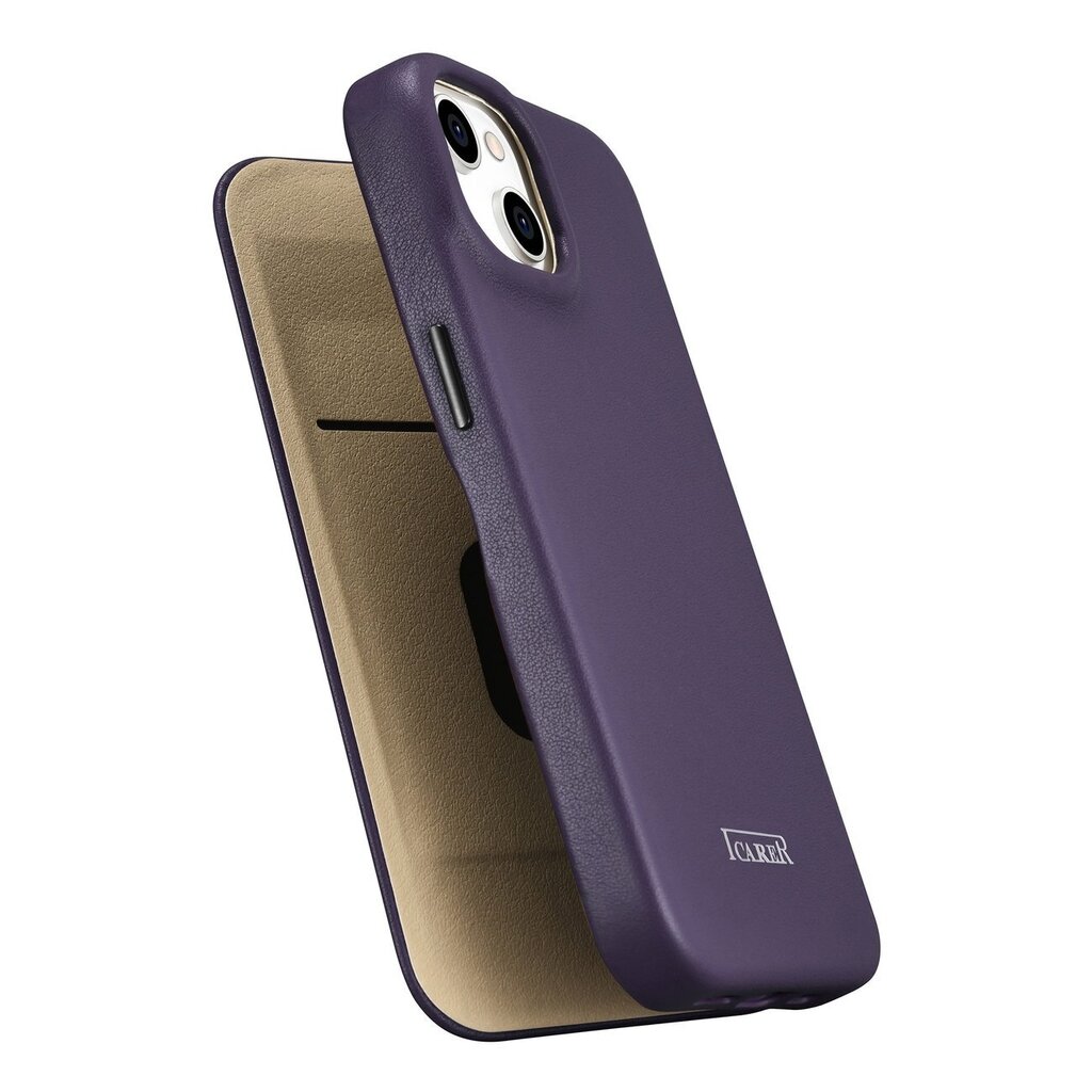 iCarer Leather iPhone 14 Plus Flip Magnetic MagSafe Leather Dark Purple (WMI14220715-DP) hinta ja tiedot | Puhelimen kuoret ja kotelot | hobbyhall.fi