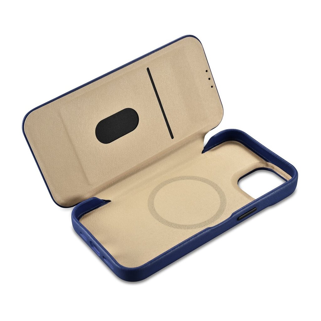 iCarer Leather iPhone 14 Plus Flip Magnetic MagSafe Blue (WMI14220715-BU) hinta ja tiedot | Puhelimen kuoret ja kotelot | hobbyhall.fi