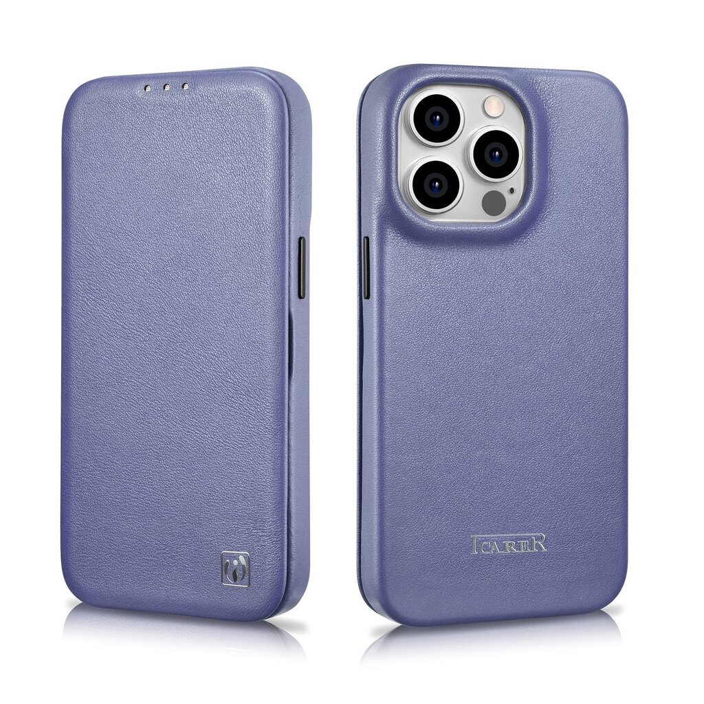 iCarer Leather iPhone 14 Pro Max Flip Magnetic MagSafe Light Purple (WMI14220716-LP) hinta ja tiedot | Puhelimen kuoret ja kotelot | hobbyhall.fi