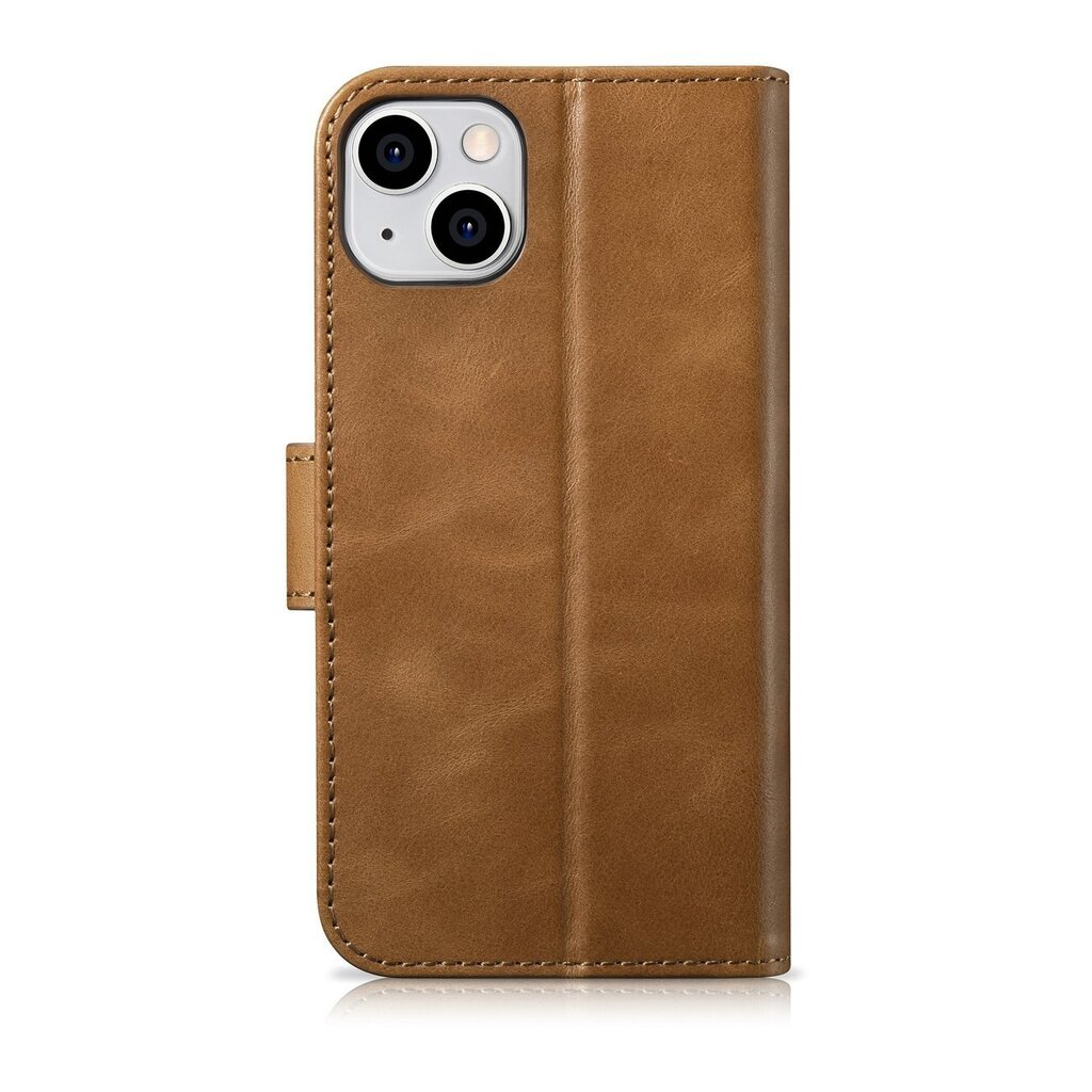 iCarer 2in1 iPhone 14 Plus Leather Flip Anti-RFID brown (WMI14220723-TN) hinta ja tiedot | Puhelimen kuoret ja kotelot | hobbyhall.fi