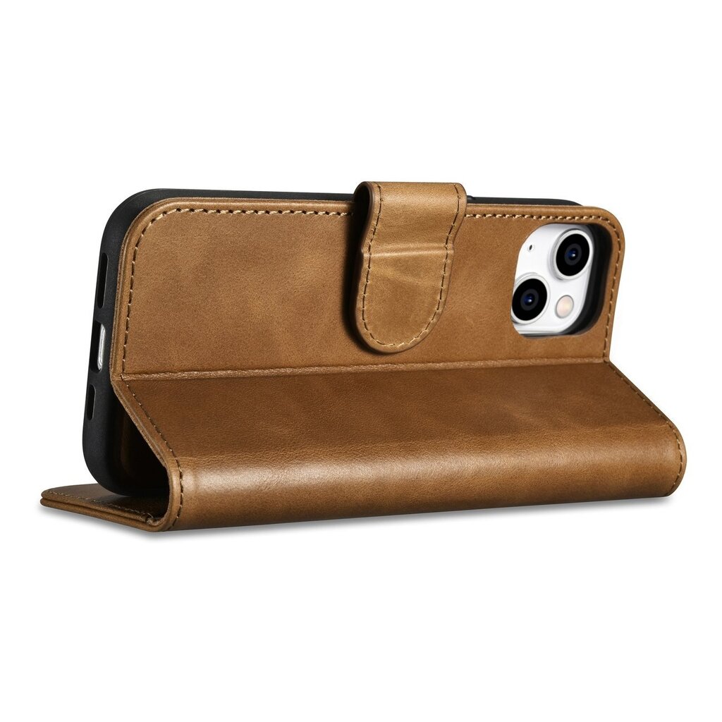 iCarer 2in1 iPhone 14 Plus Leather Flip Anti-RFID brown (WMI14220723-TN) hinta ja tiedot | Puhelimen kuoret ja kotelot | hobbyhall.fi