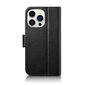 iCarer 2in1 iPhone 14 Pro Leather Flip Anti-RFID black (WMI14220726-BK) hinta ja tiedot | Puhelimen kuoret ja kotelot | hobbyhall.fi