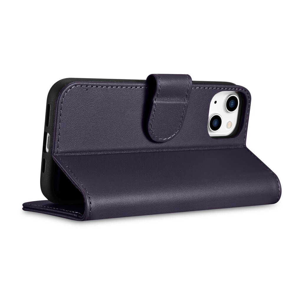 iCarer 2in1 iPhone 14 Pro FlipAnti-RFID dark purple (WMI14220726-DP) hinta ja tiedot | Puhelimen kuoret ja kotelot | hobbyhall.fi