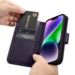 iCarer 2in1 iPhone 14 Plus Leather Flip Anti-RFID dark purple (WMI14220727-DP) hinta ja tiedot | Puhelimen kuoret ja kotelot | hobbyhall.fi