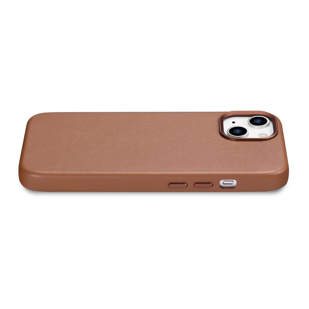 iCarer Leather iPhone 14 Plus brown (MagSafe compatible) hinta ja tiedot | Puhelimen kuoret ja kotelot | hobbyhall.fi