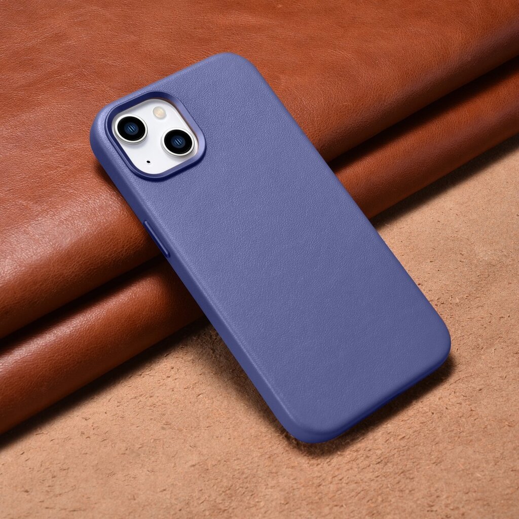 iCarer Leather iPhone 14 Plus light purple (MagSafe compatible) hinta ja tiedot | Puhelimen kuoret ja kotelot | hobbyhall.fi