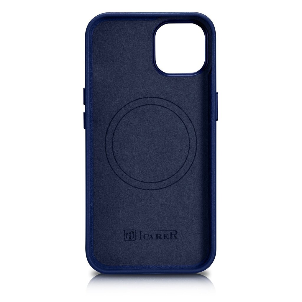 iCarer Leather iPhone 14 Plus blue (MagSafe compatible) hinta ja tiedot | Puhelimen kuoret ja kotelot | hobbyhall.fi