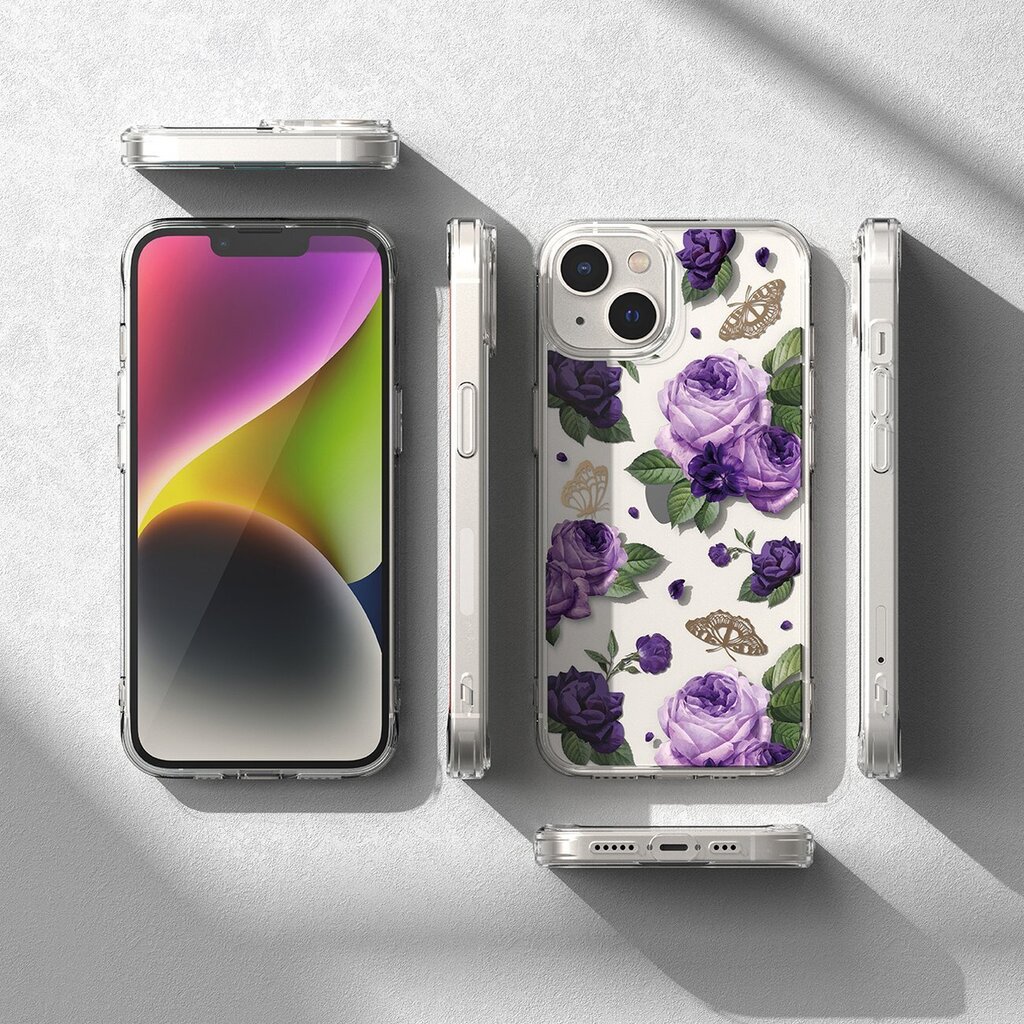 Ringke Fusion iPhone 14 Plus transparent (Purple rose) (FD637E29) hinta ja tiedot | Puhelimen kuoret ja kotelot | hobbyhall.fi