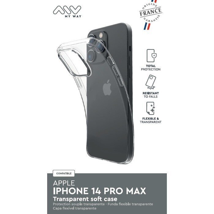 MyWay Apple iPhone 14 Pro Max, Transparent hinta ja tiedot | Puhelimen kuoret ja kotelot | hobbyhall.fi