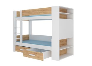 ADRK Furniture Garet-kerrossänky, 90 x 200 cm, valkoinen/ruskea hinta ja tiedot | Lastensängyt | hobbyhall.fi