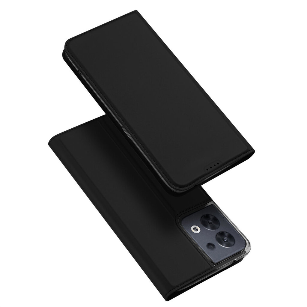 Dux Ducis Skin Pro Oppo Reno 8 flip card wallet stand Black hinta ja tiedot | Puhelimen kuoret ja kotelot | hobbyhall.fi