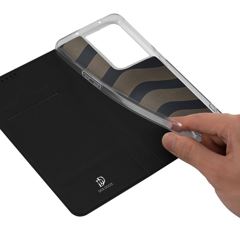 Dux Ducis Skin Pro Oppo Reno 8 Pro flip card wallet stand Black hinta ja tiedot | Puhelimen kuoret ja kotelot | hobbyhall.fi