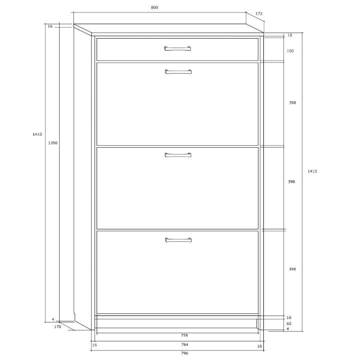 Kenkäkaappi Athena 3/60, ruskea hinta ja tiedot | Kenkäkaapit ja -hyllyt | hobbyhall.fi