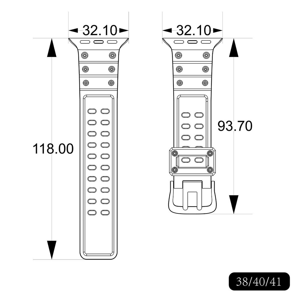 Strap Triple Protection Bracelet hinta ja tiedot | Älykellojen ja aktiivisuusrannekkeiden lisätarvikkeet | hobbyhall.fi