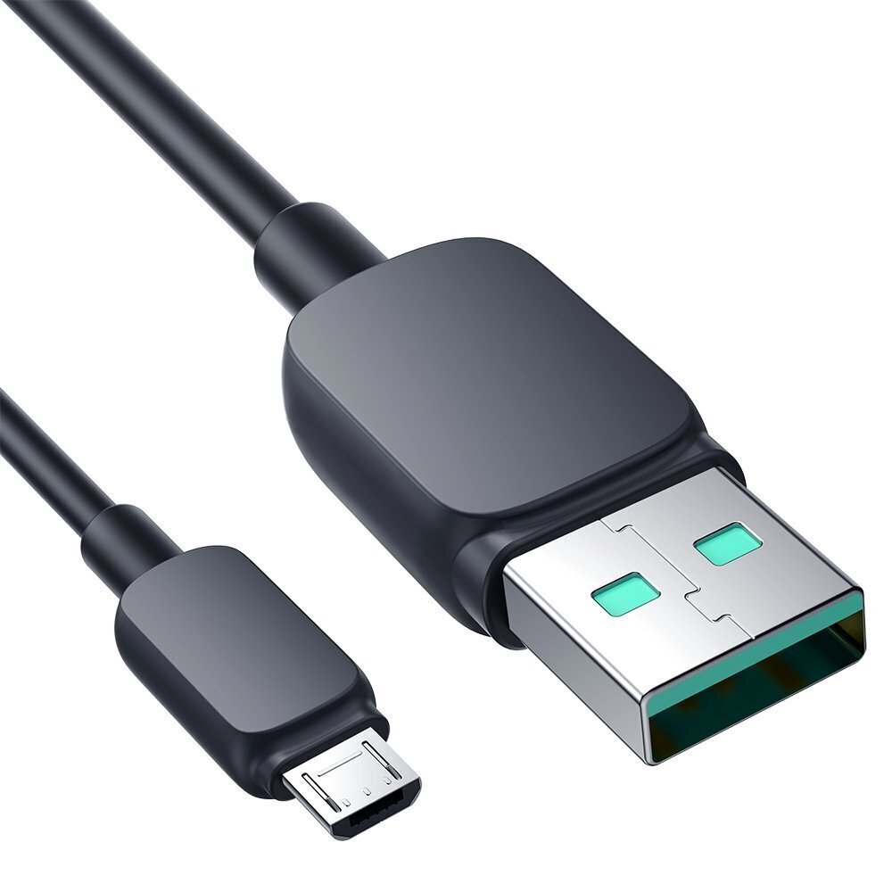 Musta MicroUSB-USB-kaapeli 2.4A 480Mbps 2m hinta ja tiedot | Puhelinkaapelit | hobbyhall.fi