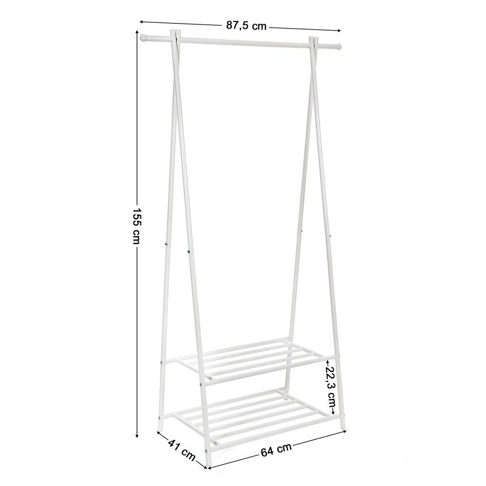 Pystynaulakko 87,5x41x155 cm, valkoinen hinta ja tiedot | Naulakot | hobbyhall.fi